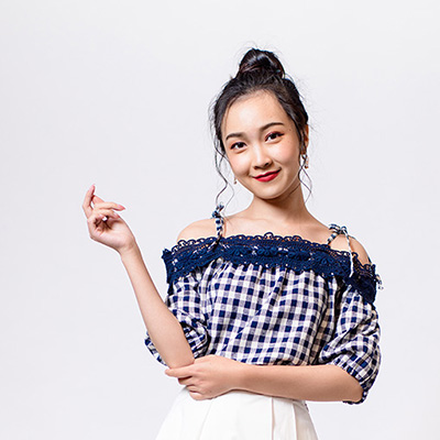 夏日意向格紋短袖上衣