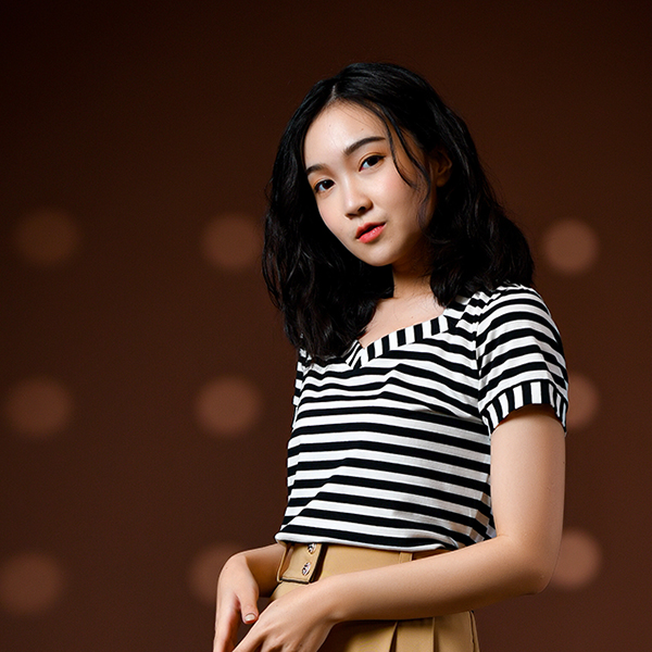 ST02016為夢航行 短袖上衣(黑白條)